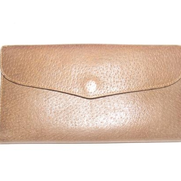 Vintage Gucci Brown Leather XL Wallet Change Purse - Picture 1 of 6